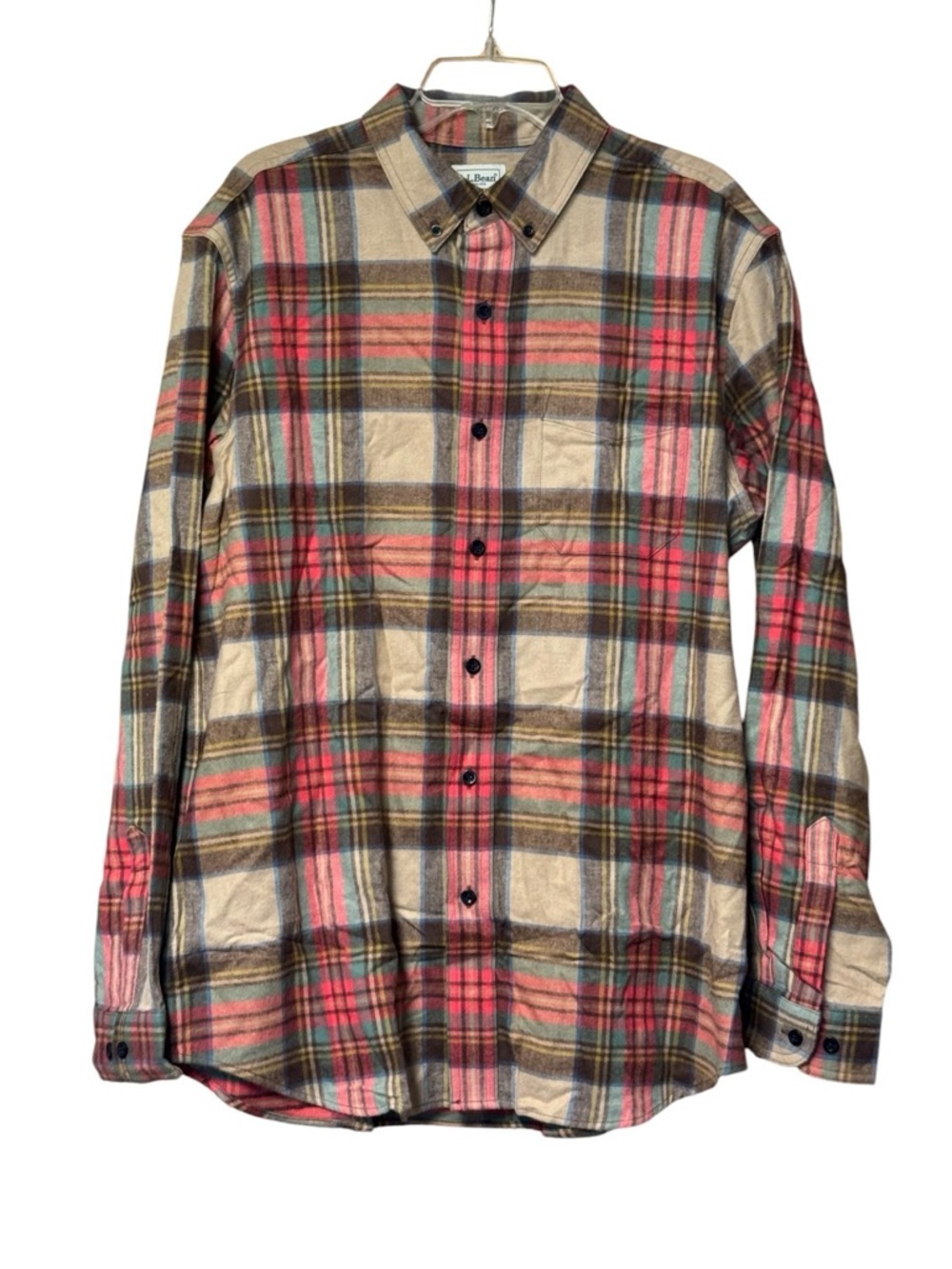 NWT Men's L.L.Bean Scotch Plaid Long Sleeve Flannel SZ L